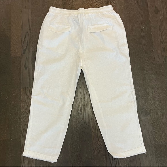 Charlie Paige White Linen Ankle Pants - Size M - Picture 3 of 7